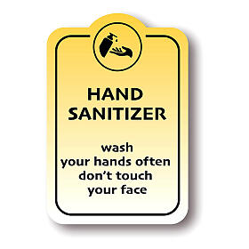 HAND SANITISER WASH YOUR HANDS removable stickers 4 pcs