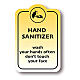 HAND SANITISER WASH YOUR HANDS removable stickers 4 pcs s1