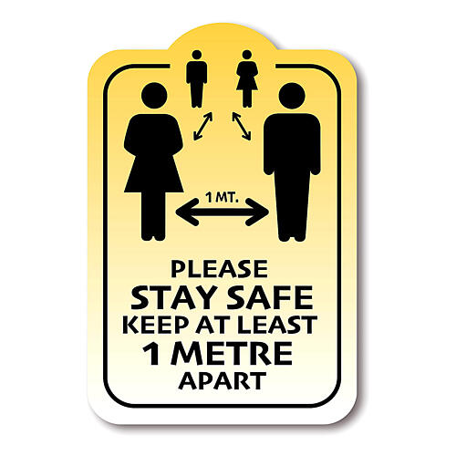 PLEASE STAY SAFE KEEP 1 METER APART removable stickers 4 pcs 1
