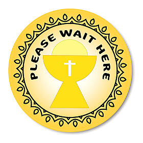 PLEASE WAIT HERE chalice image removable stickers 6 pcs