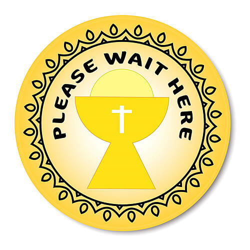 PLEASE WAIT HERE chalice image removable stickers 6 pcs 1
