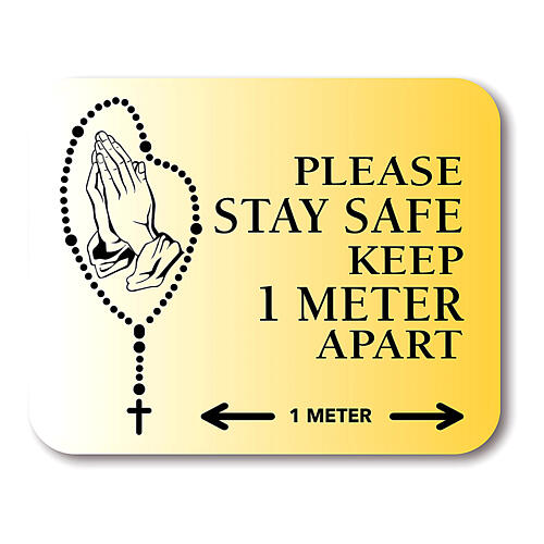 PLEASE STAY SAFE KEEP 1 METER APART removable stickers 8 pcs 1