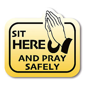 SIT HERE AND PRAY SAFELY removable stickers 8 pieces