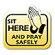 SIT HERE AND PRAY SAFELY removable stickers 8 pieces s1