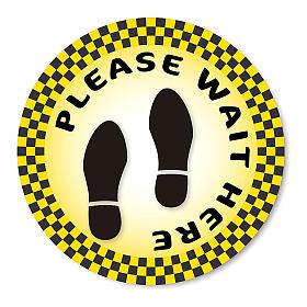 Removable stickers 6 PIECES - PLEASE WAIT HERE - 6 in diameter