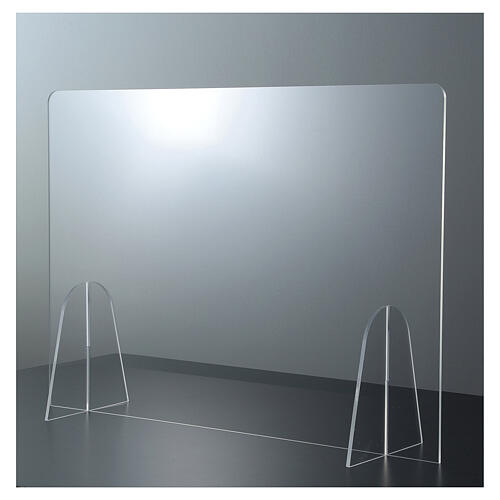 Panel anti-aliento de protección de plexiglás de mesa h 65x90 cm 1