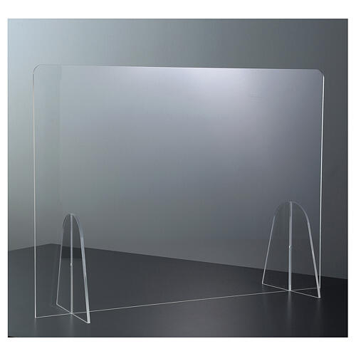 Panel anti-aliento de protección de plexiglás de mesa h 65x90 cm 2