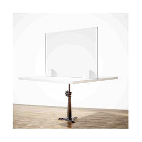 Parafiato da tavolo linea Wood h.65x90 cm plexiglass e legno s2
