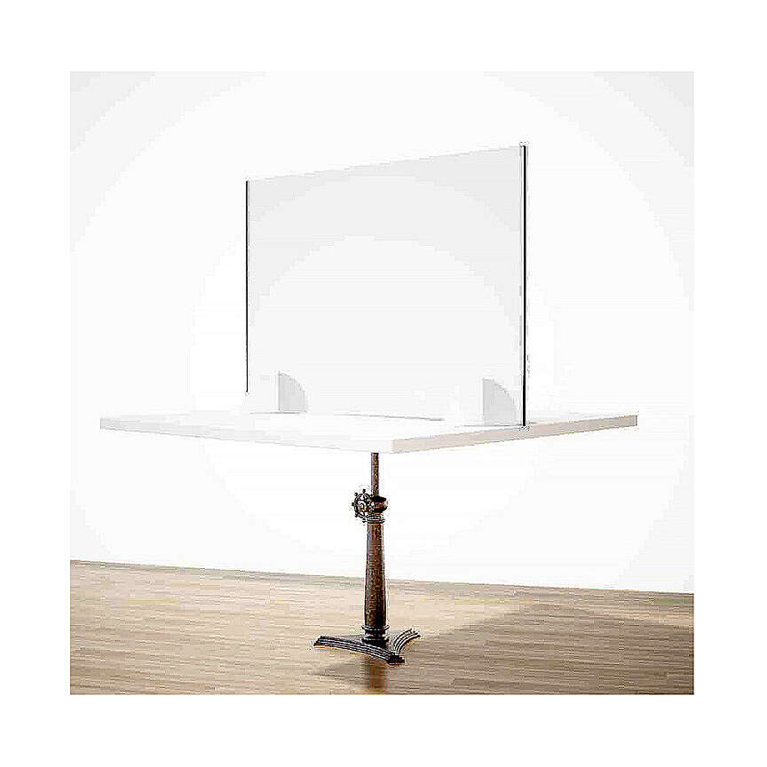 Barreira de proteção anti-contágio de mesa linha Wood acrílico e madeira, 65x90 cm 3