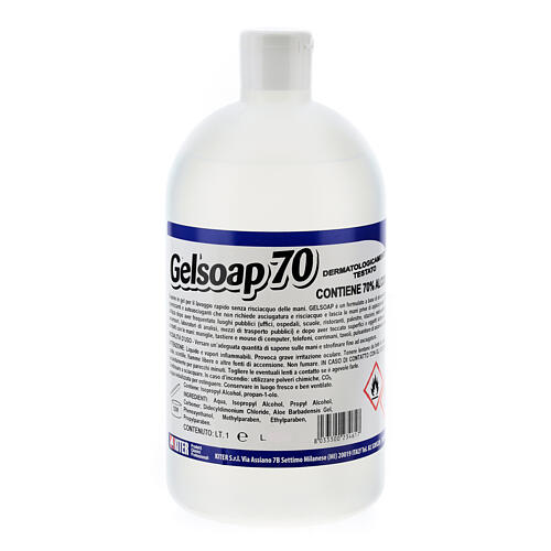 Desinfetante para mãos Gelsoap70, garrafas de 1 litro com tampa Flip-Top 1