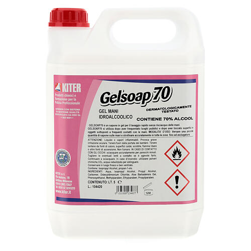 Désinfectant mains Gelsoap70 5 litres - recharge 1