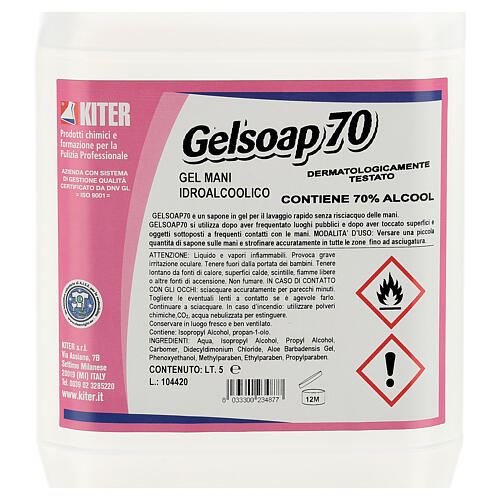 Désinfectant mains Gelsoap70 5 litres - recharge 2