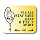 STAY SAFE KEEP 6 FEET APART removable stickers 8 pcs s1