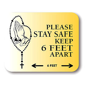 Removable stickers 8 pieces, STAY SAFE KEEP 6 FEET APART