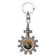 Keyring with swivelling one decade rosary, Saint Benedict s1