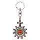 Keyring with swivelling one decade rosary, Saint Benedict s2