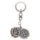 Rose shaped, silver keyring with Saint Benedict medal s2