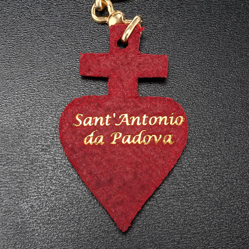 Chaveiro coração Cristo couro Santo António de Lisboa 3