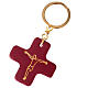 Porte-clefs en cuir, croix carrée, St Antoine de Padova s1