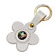 Our Lady of Lourdes Flower Leather Keychain s1