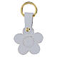 Llavero cuero Virgen de Fatima. Flor s2