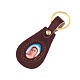 Our Lady of Medjugorje leather key ring, oval s1