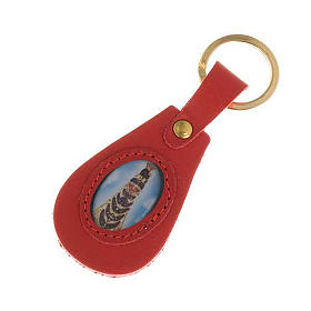 Our Lady of Loreto leather key ring, oval