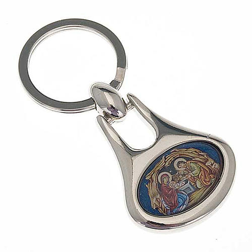 Jesus Birth key ring in stainless steel 1