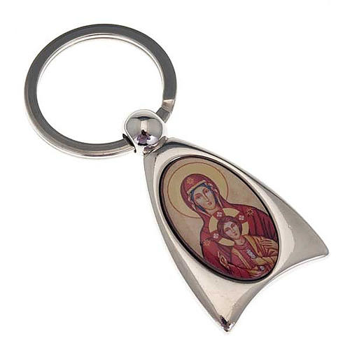 Our Lady of Wisdom key ring in stainless steel 1