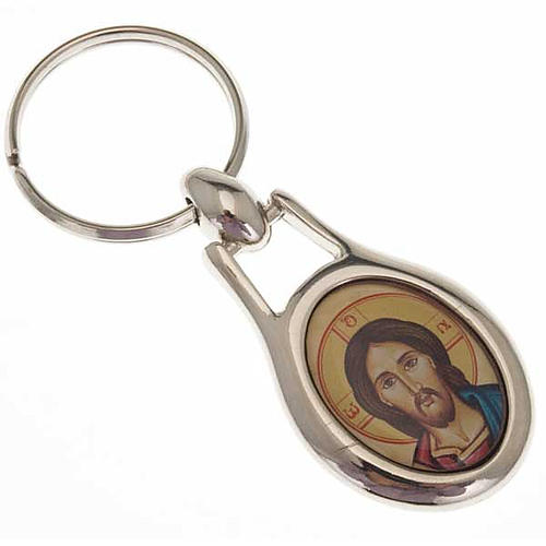 Christ Pantocrator key ring in stainless steel 1