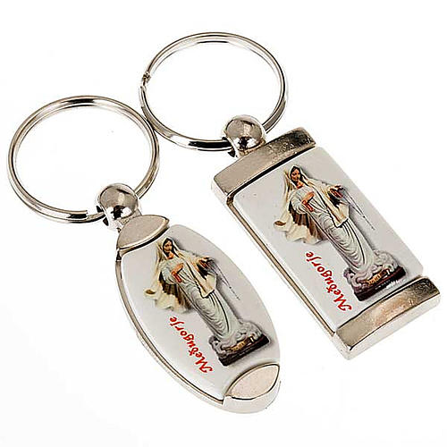 Keychain in metal image of Our Lady of Medjugorje 1