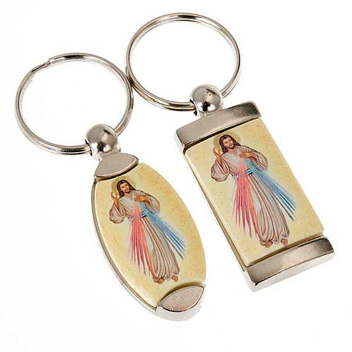 Keyring in metal with image of Divine mercy of Jesus 1