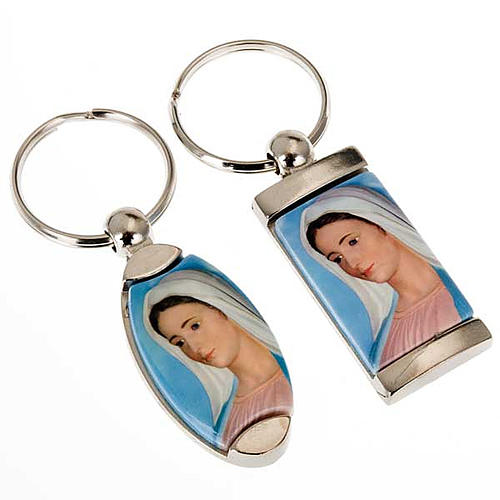Keyring in metal with image of Our Lady of Medjugorje 1