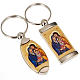 Keyring in metal with Holy Family Byzantine icon s1