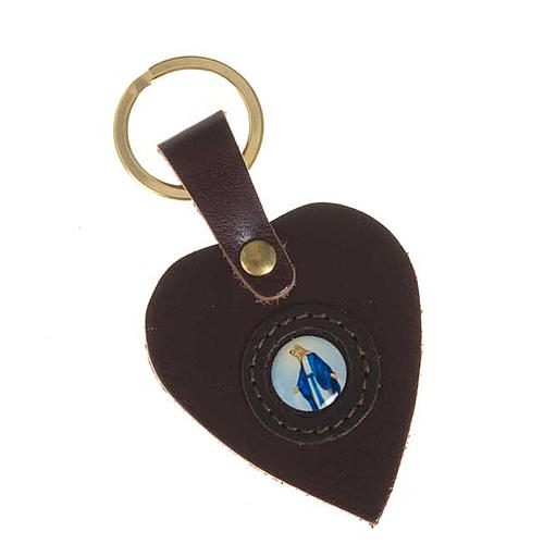 Heart shaped keyring with Miraculous Madonna 2