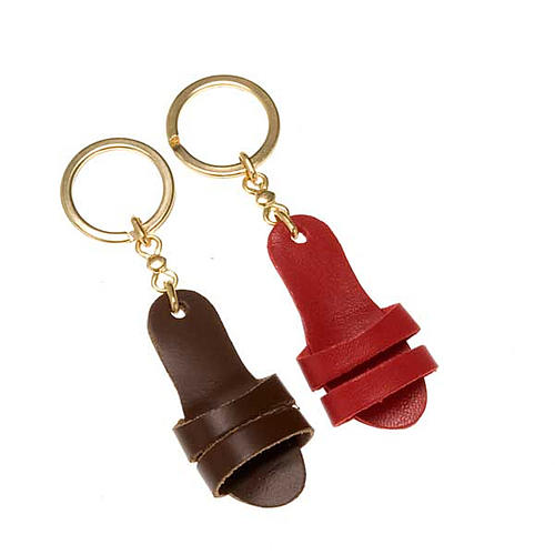 Keychain, sandal shaped in real leather 2