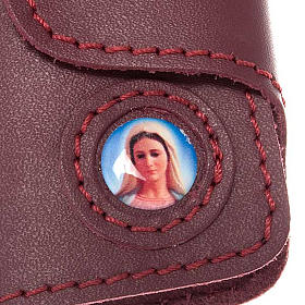 Key case in leather with 6 hooks, Miraculous Medal