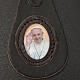 Pope Francis key ring in leather drop shaped s3