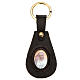 Pope Francis key ring in leather drop shaped s1