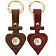 Pope Francis key ring in leather heart shaped s1