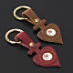 Pope Francis key ring in leather heart shaped s2