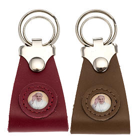 Porte clé cuir Pape Francois s1