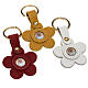 Pope Francis key ring in leather flower shaped s1