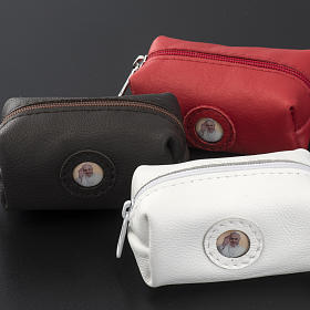 Portarosari: Portarosario pelle bauletto Papa Francesco