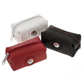 Porta Terços: Estojo terço couro mala Papa Francisco Porta Terços: Estojo terço couro mala Papa Francisco