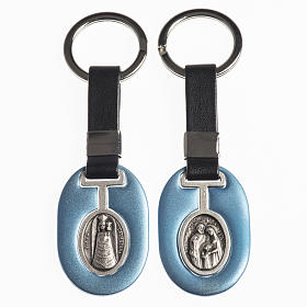 Our Lady of Loreto and Holy Family keyring in metal