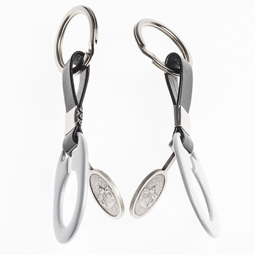 Keychain in metal and fake leather, Pope Benedict XVI 2