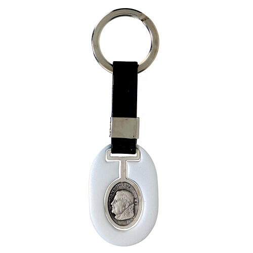 Keychain in metal and fake leather, Pope Benedict XVI 1