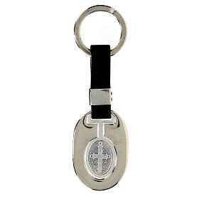 Porte clef Saint Benoit métal avec bande