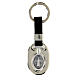 Keychain in metal and fake leather, Saint Benedict s1